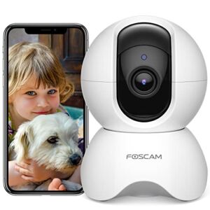 Assark 5MP Indoor Security Camera Compatible with Foscam 360 Degree Pan/Tilt 2.4G WiFi Pet Camera, Motion Detection, 2 Way Audio, Night Vision, Cloud & SD Card Storage, Works with Alexa & Google Home