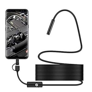USB Snake Inspection Camera, 2.0 MP IP67 Waterproof USB C Borescope, Type-C Scope Camera with 8 Adjustable LED Lights for Android, PC
