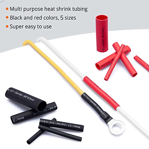 Wirefy 190 PCS Heat Shrink Tubing Kit – 4:1 Dual Wall Tube – Adhesive Lined – Marine Shrink Tubing – Black, Red | The Storepaperoomates Retail Market - Fast Affordable Shopping