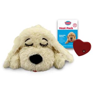 Snuggle Puppy Heartbeat Stuffed Toy for Dogs – Pet Anxiety Relief and Calming Aid – Golden