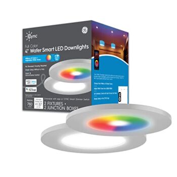GE CYNC Smart LED Wafer Downlights, Color Changing and White Tones Wafer Light, No Recessed Housing Required, 4 Inches (Pack of 2)​ | The Storepaperoomates Retail Market - Fast Affordable Shopping