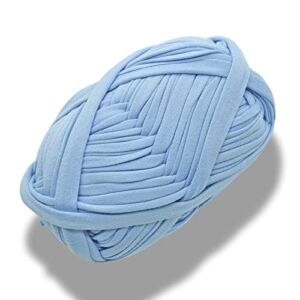 6 Pack T-Shirt Yarn, 160 Yards Fabric Crochet Cloth Knitting Yarn Solid Color DIY Hand Craft Bag Blanket Cushion Crocheting Projects (Light Blue)