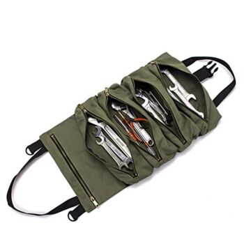 Super Roll Tool Roll,Multi-Purpose Roll Up Tool Bag, Wrench Roll ,Canvas Tool Organizer Bucket,Car First Aid Kit Wrap Roll Storage Case,Hanging Tool Zipper Carrier Tote,Car Camping Gear | The Storepaperoomates Retail Market - Fast Affordable Shopping