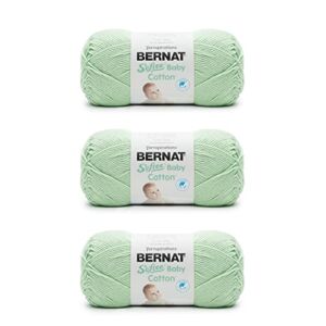 Bernat Softee Baby Cotton Jade Frost Yarn – 3 Pack of 120g/4.25oz – Blend – 3 DK (Light) – 254 Yards – Knitting/Crochet