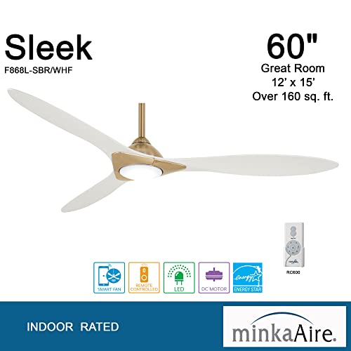 Minka-Aire CeilingF868 Ceiling Fan (Soft Brass/Flat White) | The Storepaperoomates Retail Market - Fast Affordable Shopping