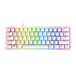 Razer Huntsman Mini 60% Gaming Keyboard: Fast Keyboard Switches – Clicky Optical Switches – Chroma RGB Lighting – PBT Keycaps – Onboard Memory – Mercury White