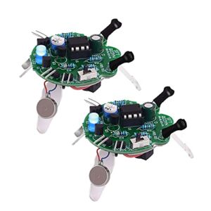 2 Pack Photosensitive Mobile Robot Electronic Soldering DIY Kits, PEMENOL Funny Firefly Flash Toys, Adults STEM Practice Science Project