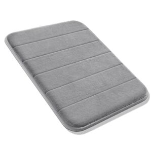 Yimobra Memory Foam Bath Mat Rug, 24 x 17 Inches, Comfortable, Soft, Super Water Absorption, Machine Wash, Non-Slip, Thick, Easier to Dry for Bathroom Floor Rugs, Grey