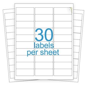 KKBESTPACK Address Labels – 30 Up Shipping Labels 1” x 2-5/8” Self-Adhesive Barcode FNSKU Stickers for Inkjet and Laser Printer (100 Sheets / 3000 Labels) (KK30)