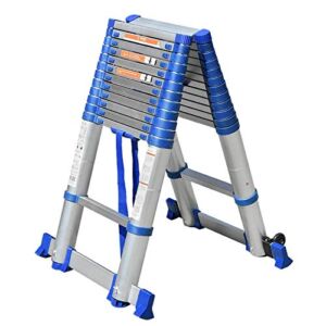 NEOCHY Lightweight Foldable Portable Ladder Ladder Thickening Aluminium Ladder Herringbone Ladder Portable Folding Household Telescopic Ladders 2.05M+2.05M 7+7 Steps Stepladder