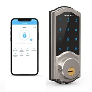 Smart Deadbolt Keyless Entry with Keypad, Smart Locks for Front Door, Deadbolt Lock Bluetooth Digital Door Lock Works with APP Control and Code, Auto Lock for Home Apartment.