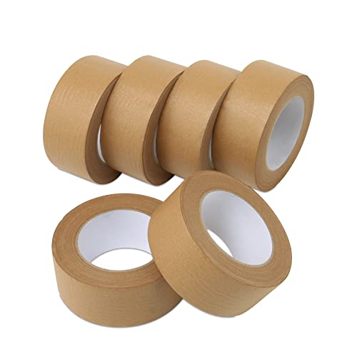 Lichamp Brown Packing Tape, Kraft Paper Tape Brown Gummed Tape for Packing Boxes, Shipping Cardboard and Carton Sealing, 6 Rolls x 2 inch x 55 Yard x 7 mil, B206BN | The Storepaperoomates Retail Market - Fast Affordable Shopping