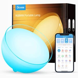 Govee Smart Table Lamp, Dimmable Bluetooth LED Table Lamp with RGBWW, Portable Rechargeable Battery Lamp with App Control, LED Beside Lamp for Bedroom Living Room (Doesn’t Support WiFi or Alexa)
