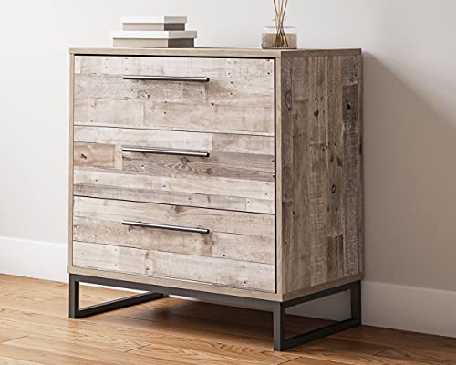 Signature Design by Ashley Neilsville Industrial 3 Drawer Chest of Drawers, Whitewash | The Storepaperoomates Retail Market - Fast Affordable Shopping