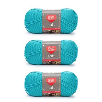 Red Heart Soft Turquoise Yarn – 3 Pack of 141g/5oz – Acrylic – 4 Medium (Worsted) – 256 Yards – Knitting/Crochet | The Storepaperoomates Retail Market - Fast Affordable Shopping