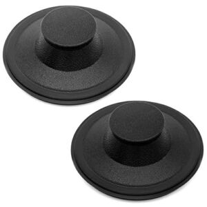(2 Pack) Exact Replacement for InSinkErator STP-PL/STPPL Black Rubber Sink Stopper for Garbage Disposal – Compatible with Standard 3-1/2″ Drains from Kohler, Waste King, Whirlpool, and More