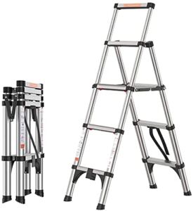 NIVOK Ladders Telescoping Ladder Aluminum Alloy Folding Step Ladder Portable Heavy Duty Extension Ladder for Home Outdoor Household Daily Use
