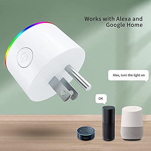 WiFi Smart Plug with Socket tuya Smart Life app Remote Control Outlet Compatible with Alexa and Google Home dimmable RGB LED Night Light | The Storepaperoomates Retail Market - Fast Affordable Shopping
