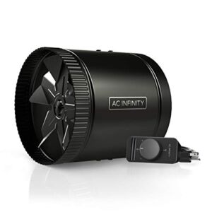 AC Infinity RAXIAL S8, Inline Booster Duct Fan 8” with Speed Controller – Low Noise Inline HVAC Blower Can Fan for Basements, Bathrooms, Kitchens, Workshops
