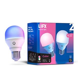 LIFX Color, A19 800 lumens, Wi-Fi Smart LED Light Bulb, Billions of Colors and Whites, No Bridge Required, Compatible with Alexa, Hey Google, HomeKit and Siri (2 Pack)