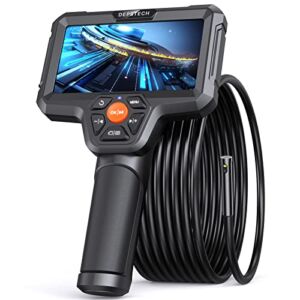 DEPSTECH Dual Lens Inspection Camera, Endoscope with 5″ IPS LCD Screen, 7.9 mm HD Borescope, Sewer Camera with LED Flashlight, 32 GB, 5000 mAh Battery, Carrying Case, Detachable Snake Camera-16.5ft