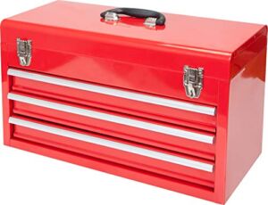 BIG RED ANTBD133-XB Torin 20″ Portable 3 Drawer Steel Tool Box with Metal Latch Closure, Red