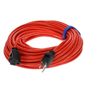 Clear Power 100 ft Outdoor Extension Cord 16/3 SJTW, 3-Prong Grounded Plug, Orange, Water & Weather Resistant, Flame Retardant, General Purpose Power Cord for Lawn & Garden, DCOC-0118-DC