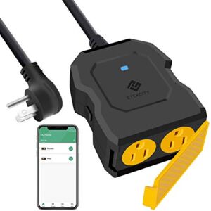 Outdoor Smart Plug, Etekcity Outdoor WiFi Outlet with 2 Sockets, Works with Alexa & Google Home, Wireless Remote Control, Energy Monitoring & Timer Function, IPX4 Waterproof, FCC and ETL Listed