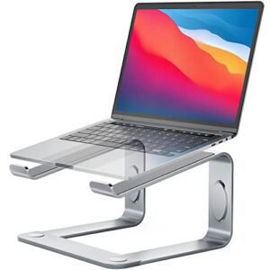 LORYERGO Laptop Stand, Ergonomic Laptop Riser Laptop Mount for Desk, Notebook Computer Stand Holder Compatible with Most 10-15.6” Laptops, Silver