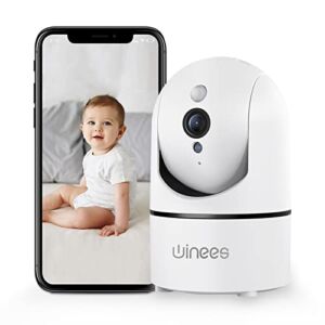 Baby Monitor, WINEES 1080P Indoor Camera with Audio and Night Vision, WiFi Surveillance Camera Security Home Dog Pet Monitor with App, Motion Sensor Detection 2 Way Audio WiFi Alexa Camera