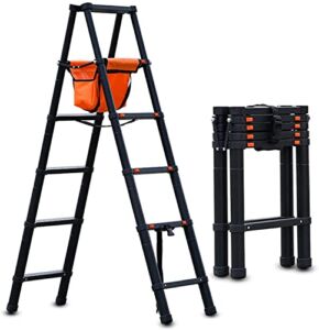 NIVOK Ladders Telescoping Ladder Retraction Collapsible Ladder with Storage Bag Sturdy Extension Ladder for Walls Repaiceiling Lights/1.85M/6.1Ft