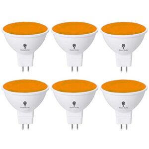 6 Pack BlueX LED MR16 Orange Light Bulb – 4W (40Watt Equivalent) – GU5.3 Bi-Pin Base 12V Orange LED Orange Bulb, Party Decoration, Porch, Home, Holiday Lighting, Decorative Illumination MR16 LED Bulb
