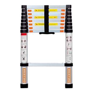 BEETRO 8.5ft Aluminum Telescoping Ladder, Extension Folding Ladder, Multipurpose Ladder for Roofing Business, Outdoor Working, Household Use and More, 330 LB Capacity