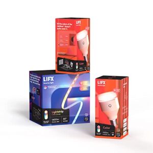 LIFX Gamer Bundle – with 2 Color 1100 Lumen Smart Bulb and 80″ LED Smart Lightstrip