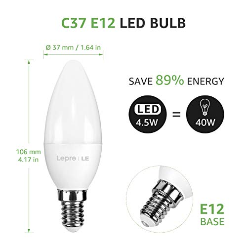 LE Smart Light Bulbs, E12 Candelabra LED Bulbs, Works with Alexa & Google Assistant, Tunable White 2700K-6500K, Dimmable with App, 40 Watt Equivalent, No Hub Required, 2.4G WiFi Only, Pack of 2 | The Storepaperoomates Retail Market - Fast Affordable Shopping