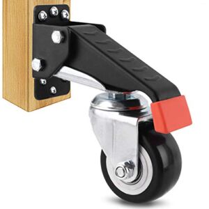 SPACEKEEPER Workbench Casters kit 660 Lbs – 4 Heavy Duty Retractable Caster Designed for Workbenches Machinery & Tables