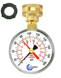 CARBO Instruments 2- 1/2″ Pressure Gauge,Water Pressure Test Gauge, 3/4″ Female Hose Thread, 0-200 PSI with Red Pointer