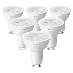 Lepro GU10 LED Bulbs Dimmable, 5000K Daylight White, 50W Halogen Equivalent Light Bulbs, 5.5W 400 Lumens, 40° Beam Angle, LED Replacement for Recessed Track Lighting, 6 Packs
