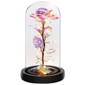 Christmas Rose Gifts for Women Christmas Flower Gifts for Her Gifts for Women Birthday Xmas Gift for Mom,Colorful Rainbow Light Up Rose in A Glass Dome,Women Gifts for Her,Mom,Valentines,Anniversary | The Storepaperoomates Retail Market - Fast Affordable Shopping