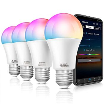 LAPURETE’S Alexa Smart Light Bulbs, Lapurete’s LED RGBCW Color Changing,85W Equivalent E26 9W WiFi Led Bulb , Work with Google Home Amazon Echo, 2.4Ghz WiFi Only, No Hub Required 4 Pack | The Storepaperoomates Retail Market - Fast Affordable Shopping