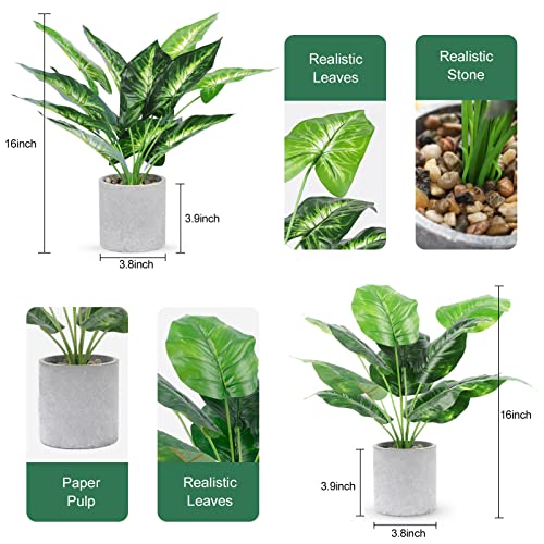 Der Rose 2 Pack Fake Plants Artificial Potted Faux Plants for Office Desk Home Farmhouse Decor | The Storepaperoomates Retail Market - Fast Affordable Shopping