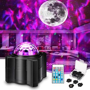 Star Projector, WANRAYW 15 in 1 Projector Night Light with Remote, Galaxy Projector with Bluetooth Speaker, Moon lamp for Kids and Adults Bedroom/Game Rooms/Party/Home Ambiance Decoration