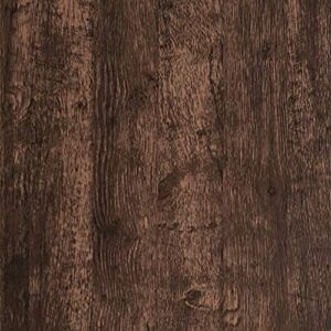 Dimoon Wood Wallpaper Brown Dark Wood Contact Paper Brown Wood Plank Wood Peel and Stick Wallpaper Removable Rustic Wood Grain Self Adhesive Vintage Distressed Texture Desk Vinyl Roll17.7″x78.7”