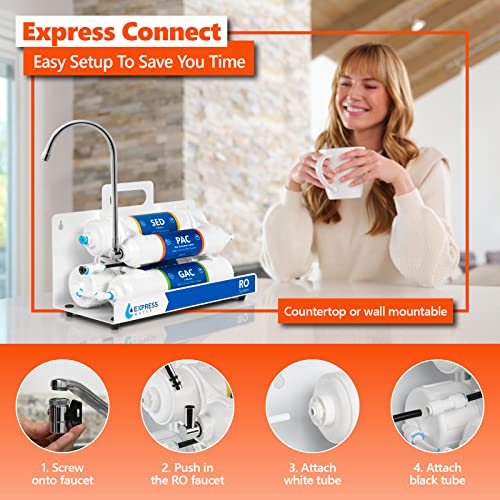 Express Water – Countertop Reverse Osmosis Water Filtration System – 4 Stage RO Water Filter with Faucet – Simple Set Up Faucet Filter | The Storepaperoomates Retail Market - Fast Affordable Shopping