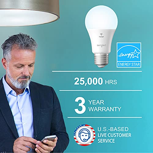 Sengled Alexa Light Bulb, WiFi Light Bulbs, Smart Light Bulbs, Smart Bulbs that Work with Alexa & Google Assistant, A19 Daylight (5000K) No Hub Required, 800LM 60W Equivalent High CRI>90, 4 Pack | The Storepaperoomates Retail Market - Fast Affordable Shopping