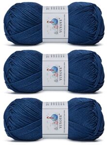 YUYOYE 100% Mercerized Cotton Yarn for Crochet and Knitting – 300g,Navy Blue-17