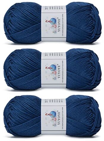 YUYOYE 100% Mercerized Cotton Yarn for Crochet and Knitting – 300g,Navy Blue-17 | The Storepaperoomates Retail Market - Fast Affordable Shopping