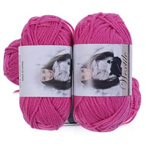 4PCS 50g Knitting Yarn Set | Knitting Yarns for Any Knitting Crochet Handcrafts | Lightweight & Soft Acrylic Yarns by Wextile (#3)