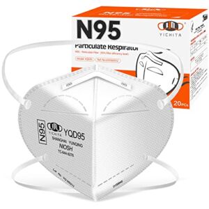 N95 Mask NIOSH Approved 20-Pack, Particulate Respirator N95 Face Masks Universal Fit – Individually Wrapped