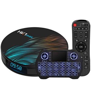 Android TV Box 11.0 4GB 64GB Smart TV Box Android Box RK3318 USB 3.0 Ultra HD 1080P 4K HDR WiFi 2.4GHz 5.8GHz BT 4.1 Set Top Box with Mini Wireless Backlit Keyboard